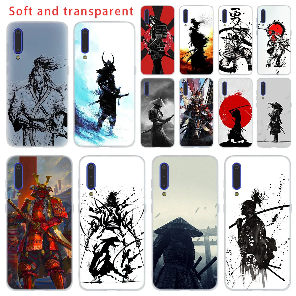 

Japanese samurai Cover Cases soft TPU phone For Xiaomi 9 8 Mi 6 5X lite se A1 A2 For Redmi Note 7 6 5 Go coque