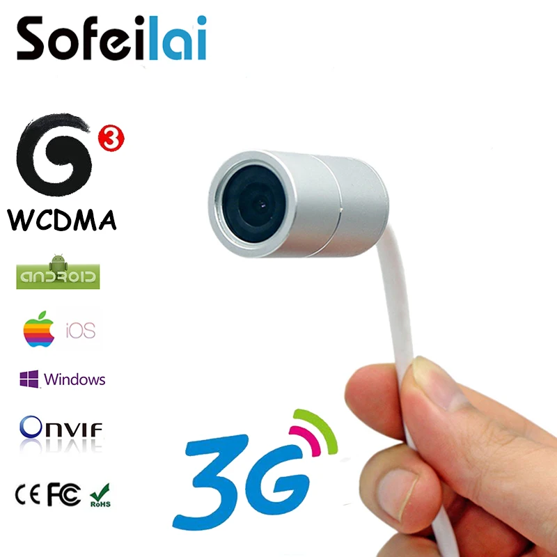 3G sim card wireless micro IP camera mini home motion detect WCDMA onvif CCTV security P2P