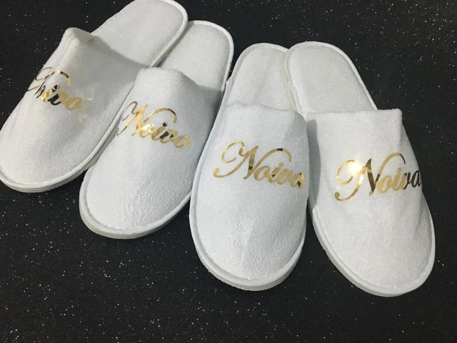 Zapatillas personalizadas para Novia, Novia, Novio, spa, matrona de honor, chica de flores, regalos de fiesta nocturna AliExpress