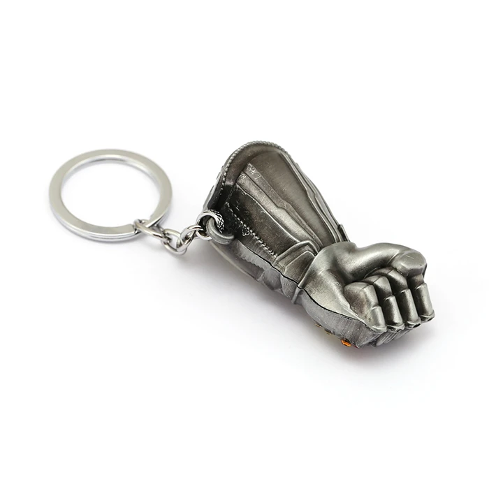 Avengers 4 Endgame Iron Man Infinity Glove Gauntlet Keychain Crystal Insert Metal Ironman Fist Pendant Key Chain Movies Jewelry