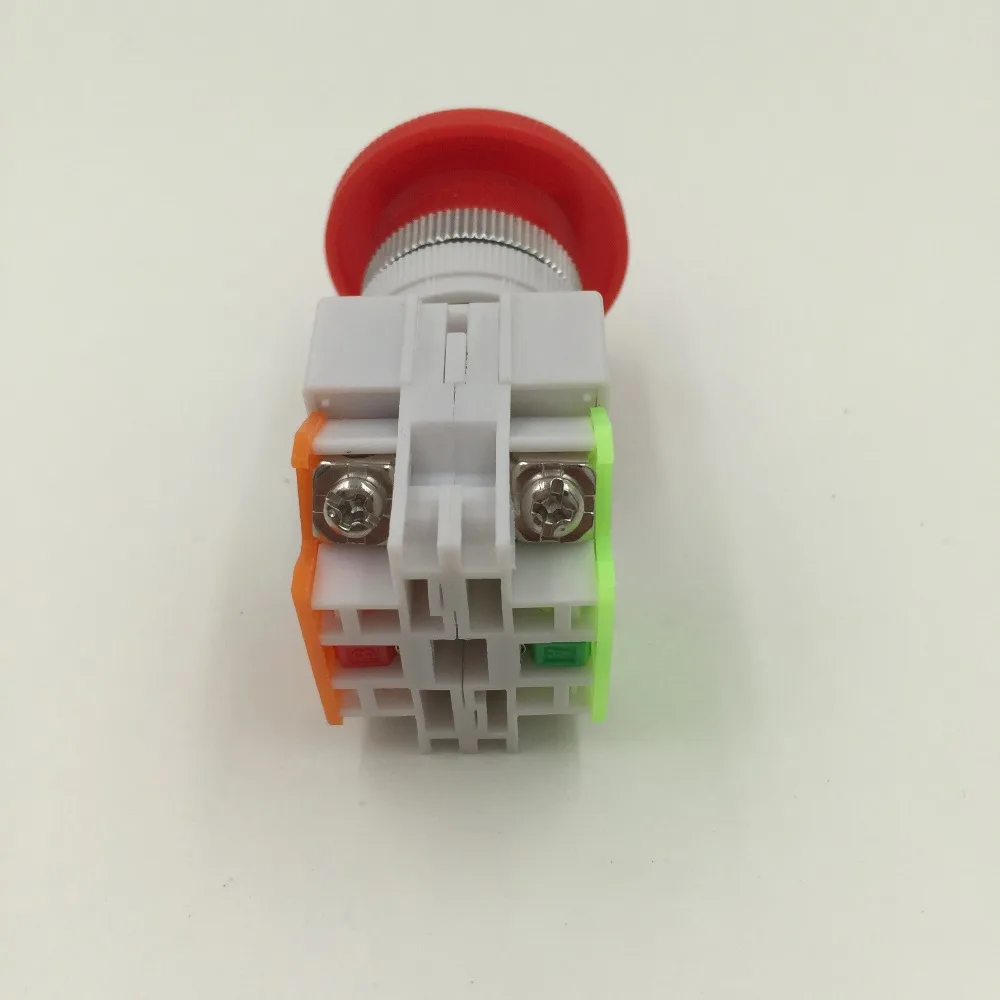 Red Mushroom Cap 1NO 1NC DPST Emergency Stop Push Button Switch AC 660V 10A Red Mushroom Cap 1NO 1NC DPST Emergency Stop Push Button Switch AC 660V 10A