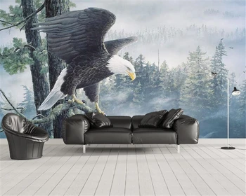 

Beibehang Custom high-quality silk wallpaper mural forest domineering eagle wings landscape wall decorative painting wallpaper