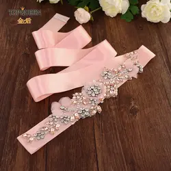 TOPQUEEN S419-R ремешок для свадебного платья Румяна свадебный пояс цветок из розового золота ремешок для свадебного платья с цветами свадебное