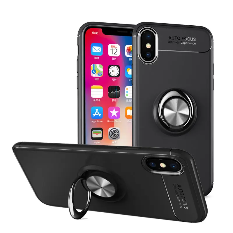 

MAKEULIKE Silicone Case For Iphone X Soft Protection Phone Cover Coque For Apple Iphone X Fitted Case Fundas With Ring