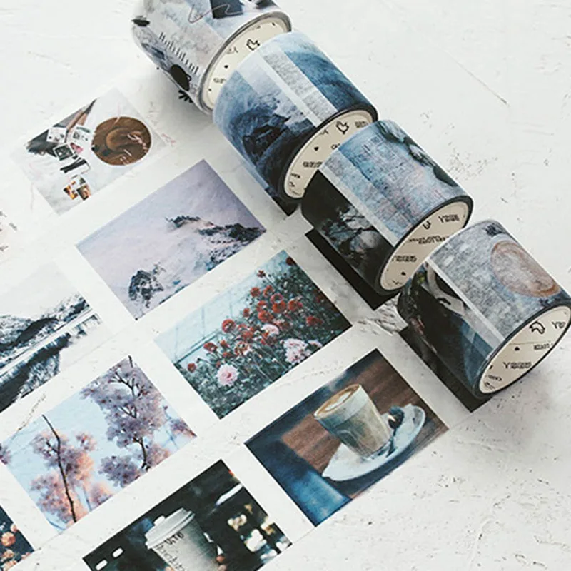 

Retro Masking Tape length 7m Life Collage Tape DIY Decorative Scrapbooking Masking Tape Adhesive Washi Tape Set Label Sticker