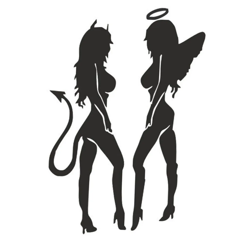 

Reflect Angels And Devils Universal Car Auto Front Side Engine Cover Body Vinyl Sticker Styling Reflective Decal
