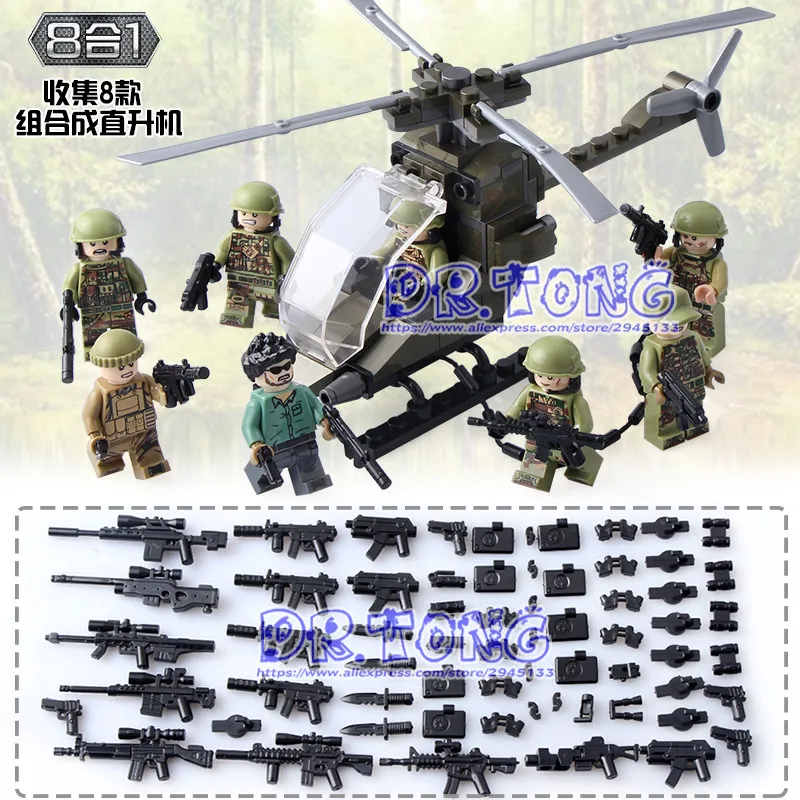 

Dr.tong 80pcs/lot DLP9061 MILITARY Soldier Army WW2 Weapon Building Blocks Brick Figures Educational Toys Children Gifts