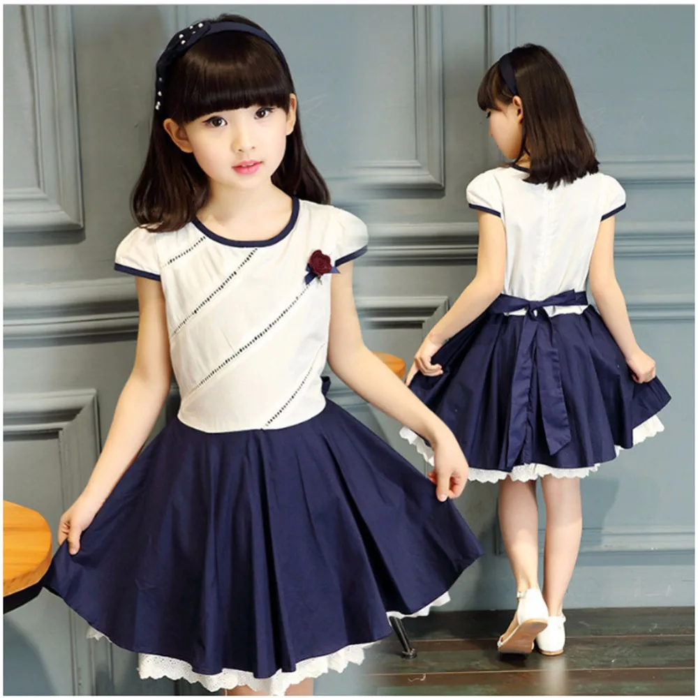 Cute Girls Dress Shortsleeve Casual Baby Dresses Kids Summer Clothes