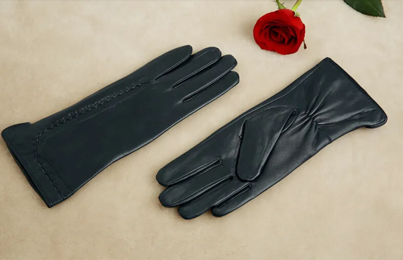 KLSS Брендовые женские перчатки из натуральной кожи модные трендовые женские перчатки из овчины высококачественные перчатки из козьей кожи зимние плюс бархатные K31