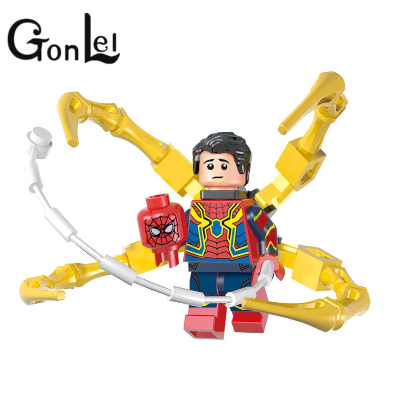 

10 Pcs Super Hero Spiderman Building Blocks Compatible Legoings Spiderman Educational Toy Boy Birthday Gift Brinquedo