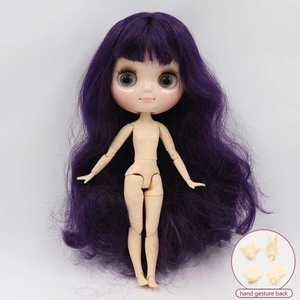 Middie blyth nude doll 20cm joint body Frosted or glossy face with makeup soft hair DIY toys gift with gestures 12