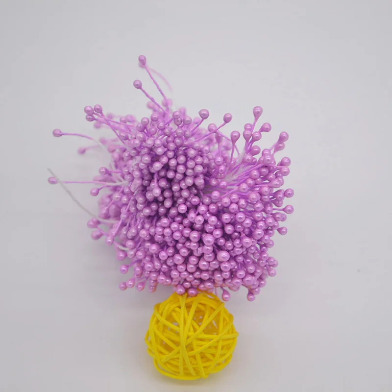 500 шт 3 мм искусственный жемчуг цветок тычинки цветочные тычинки Свадебные домашние цветы Декор украшения для торта своими руками 7zcx-hd021 - Цвет: light purple
