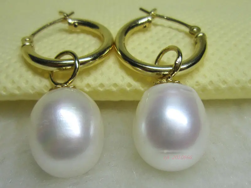 

10-11mm AAA Real South Sea Drop Pearl Earring 14K/20 SOLID GOLD MARKED