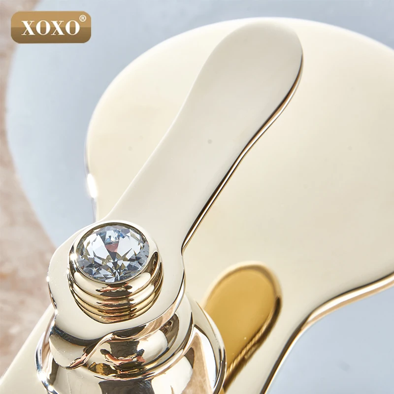 XOXONew роскошный модный Твердый латунный и мраморный корпус на бортике кран для ванной бассейна с одной ручкой золотого цвета 83005GY