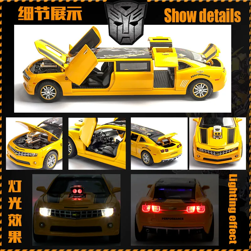 1/32 Расширенный Camero DieCasts с 6 дверями/окнами оплеиваемый сплав игрушки автомобиля