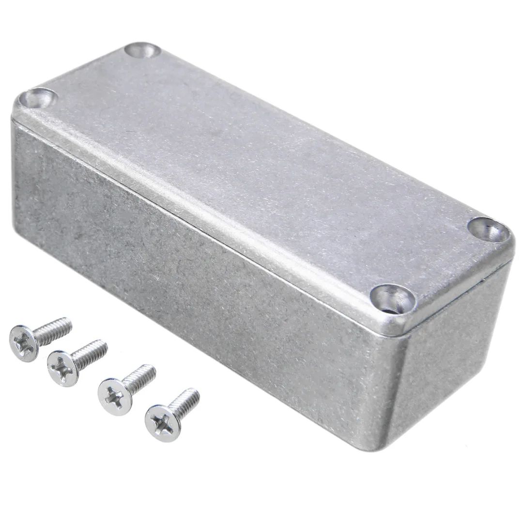 1 шт. Серебряный алюминиевый корпус ящик для инструментов электронный литой Stompbox проект коробка с 4 стальными винтами