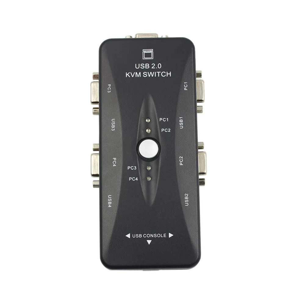 EPULA 4 порта Kvm переключатель USB 2 0 VGA сплиттер принтер Мышь Клавиатура Pendrive Share Switcher