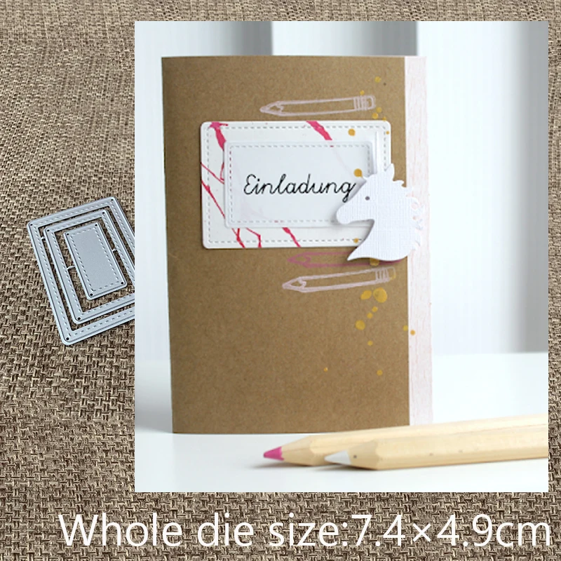 

New Design Craft Metal Cutting Die cut dies 3pcs Rectangle frame decoration scrapbook Album Paper Card Craft Embossing die cuts