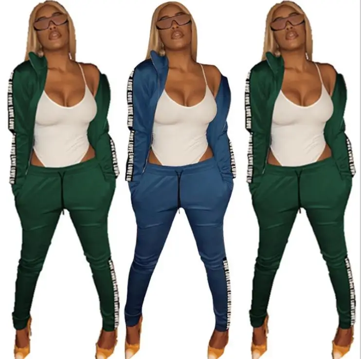 2019 الخريف جديد وصول العلامة التجارية عارضة النساء 2 قطعة مجموعة الصلبة الكامل كم أعلى كامل السراويل رياضية سيدة مجموعة 2019 الخريف جديد وصول العلامة التجارية عارضة النساء 2 قطعة مجموعة الصلبة الكامل كم أعلى كامل السراويل رياضية سيدة مجموعة