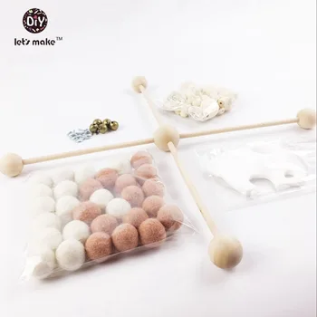 

Let's Make Felt Ball Baby Wool Felt Pink And White Baby Play Gym Elephant Baby Crib Toy Rattle Baby Teether Stroller Accessories