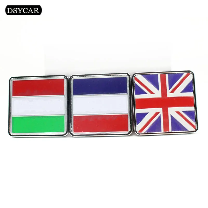 

1Pcs 3D Metal Flag Car Body Side Fender Rear Trunk Emblem Badge Stickers Decals for Universal Cars Moto Bike Decorative