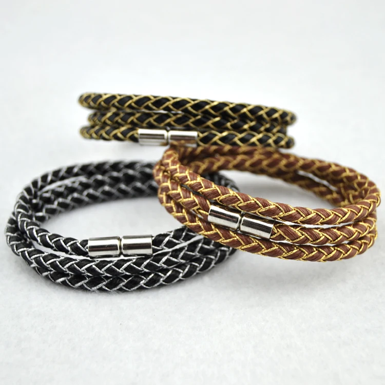 Vintage Leather Rope Braided Bracelet Gold Bracelet Original Handmade