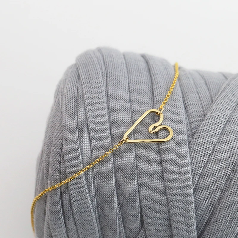 

PINJEAS Dainty Heart Choker Handmade Delicate Chain Necklace Simple Thin gifts for girl birthday wedding accessories