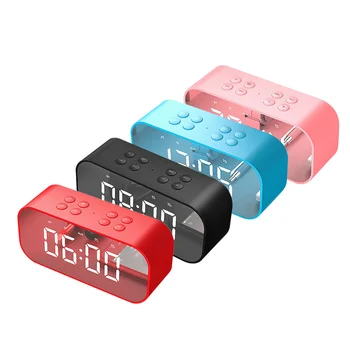 

LED Alarm Clock with FM Radio wireless Bluetooth Speaker Support Aux TF USB Music Player Wireless for Office Bedroom