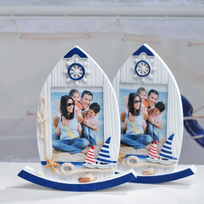 Vintage Wooden Family Photo Frame Crafts Figurine Rudder Picture Art Home miniature Decoration craft ZM | Дом и сад