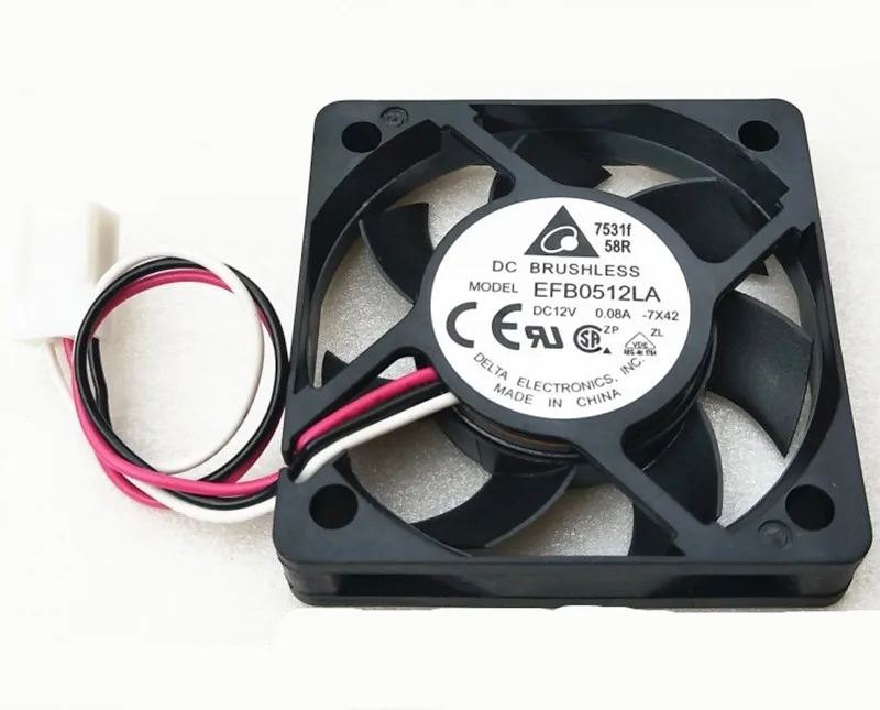 

Delta EFB0512LA 5010 50MM 50*50*10MM Fan For Graphics card North and south bridge chip Cooling fan 12V 0.08A with 3pin