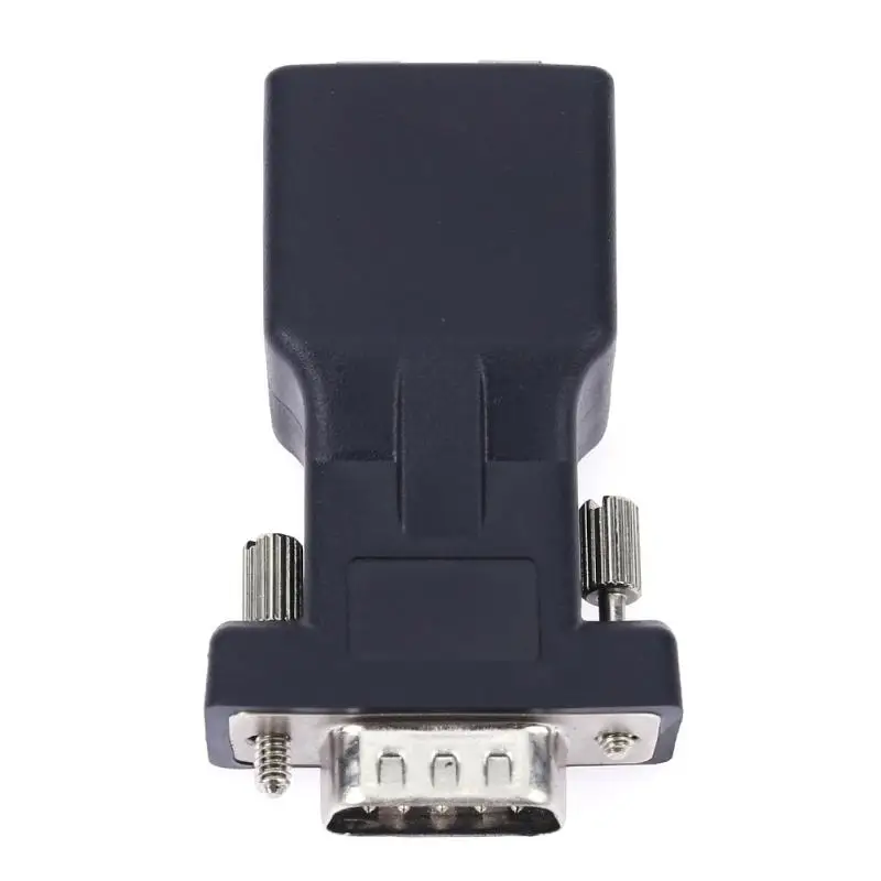 

RS232 COM Port Serial PDA 9 pin DB9pin Male to LAN CAT5 CAT6 RJ45 RJ45 Female Cable Network Extender Adapter