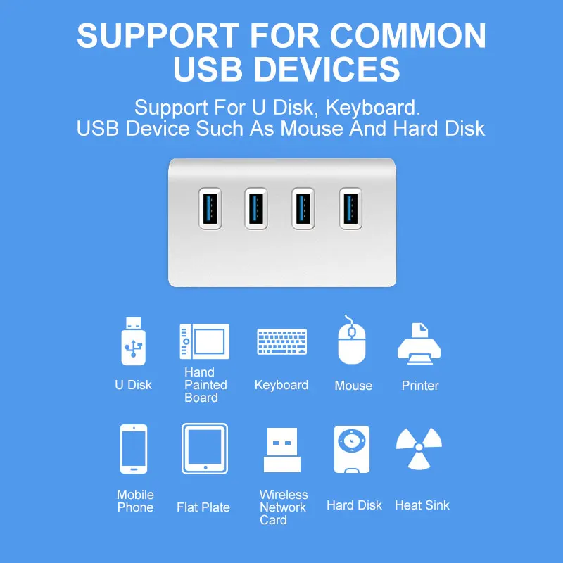 USB 2,0/3,0 концентратор 4 порта Высокоскоростной usb-хаб разветвитель расширитель портативный конвертер адаптер для Apple Macbook Air ноутбук ПК планшет