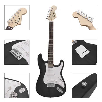 

Electric guitar ST series electric guitar black beginner practice playing electric guitar