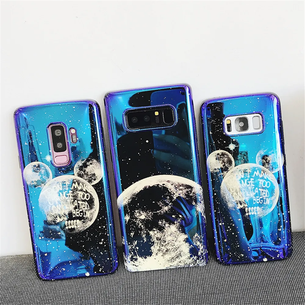 Чехол с рисунком Микки для samsung Galaxy S8 S9 Plus мягкий чехол из ТПУ S7 Edge Note 8 9 Moon |