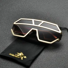 MINCL/супер большой футуристический негабаритный щит козырек Солнцезащитные очки с плоским верхом зеркальные моно линзы Модные женские солнцезащитные очки с металлической оправой NX