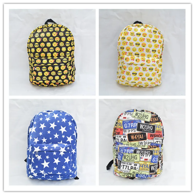 New QQ Emoji Smiley Face Anime Action Figure Printed Canvas Start Children Cartoon Portable Practical High Quality Unisex Bag