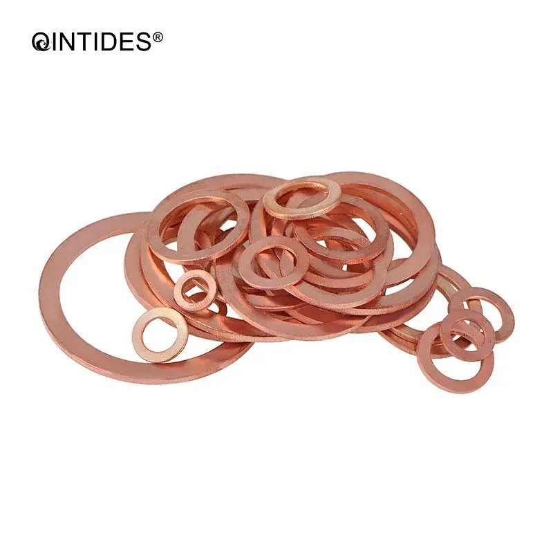 QINTIDES M20 M23 10/50 шт. медные уплотнительные кольца медная прокладка плоская DIN 7603A