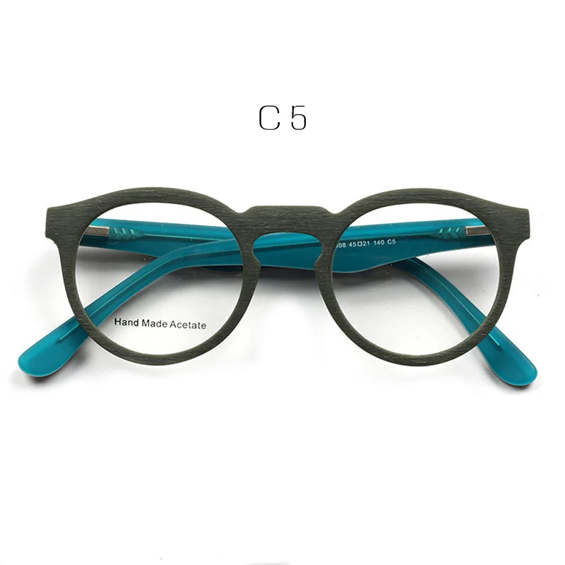 MUZZ новые ацетатные оптические очки оправа для мужчин полный Винтаж Круглый Оливер очки с прозрачными защитными стеклами высоко - Цвет оправы: C5