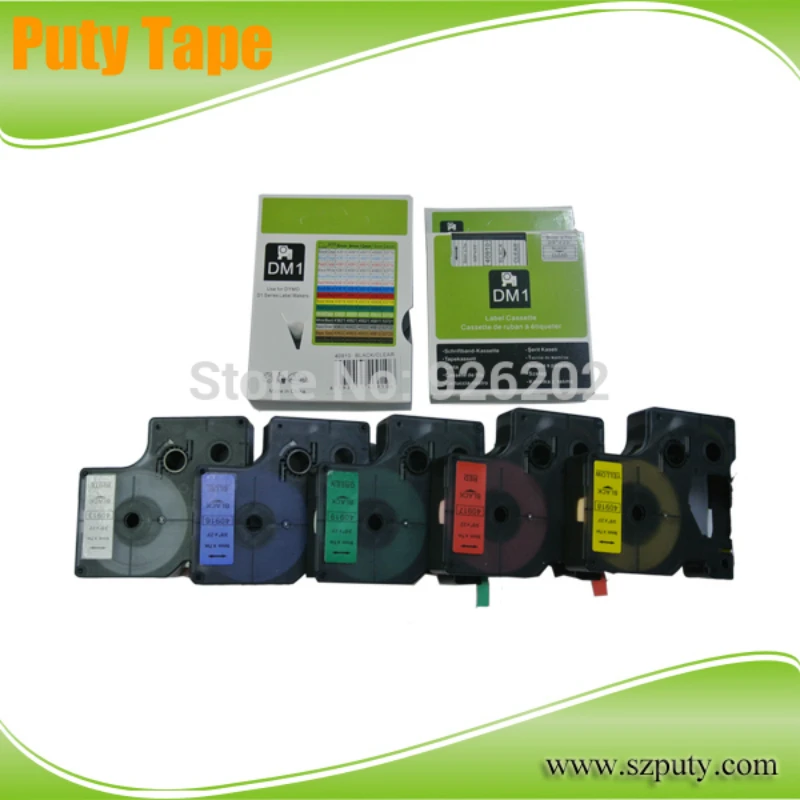 

6PK 19mm*7M D1 Label Tape Multi-color Thermal Transfer Cassette Ribbon Tapes Compatible for DYMO Label Maker