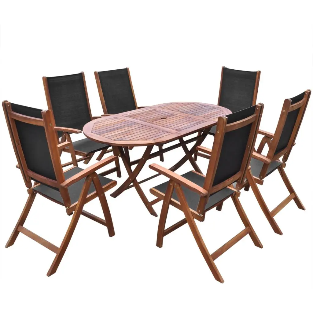 VidaXL семь частей складной открытый обеденный набор акации|outdoor dining set|outdoor diningwood wood
