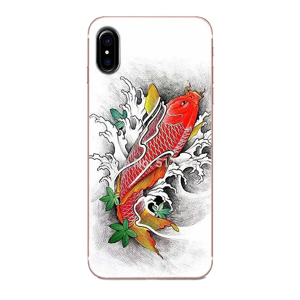 Китайские рыбки Koi Рисование для Huawei Nova 2 V20 Y3II Y5 Y5II Y6 Y6II Y7 Y9 G8 G9 GR3 GR5 GX8 Prime 2018 2019