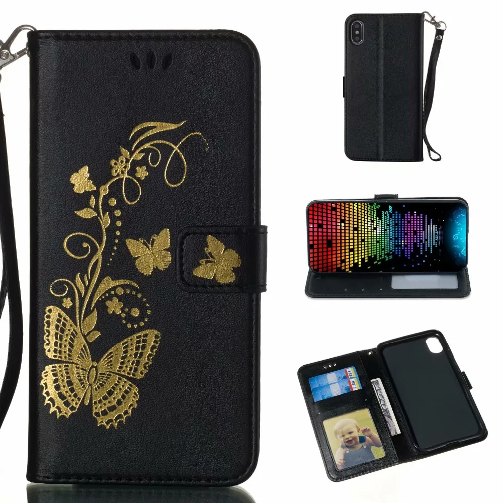

Hot stamping PU Leather Magnetic Case For iphone X Xs Max Xr Lotus Dandelion Pattern Wallet Card Flip Cover For iphone 7 8 Plus