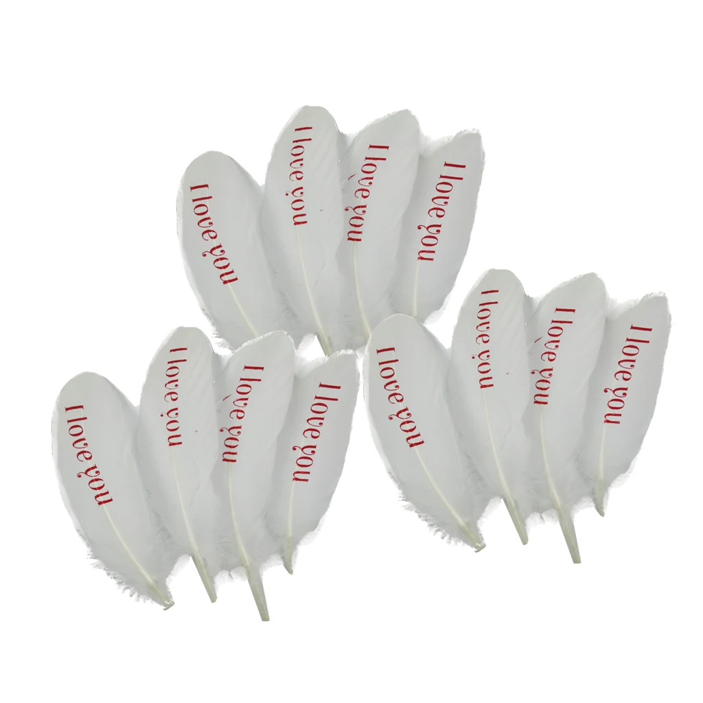 New 12 Pieces Printing Natural Goose Feather DIY Craft Party Home Decor for Sewing Garment Clothes Wedding Dress Accessories