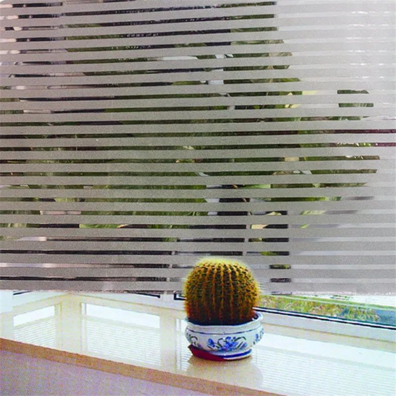 Полосатый скраб Электростатическая декоративная оконная пленка самоклеющаяся офисная гостиная полупрозрачные стеклянные наклейки размер 60*200 см