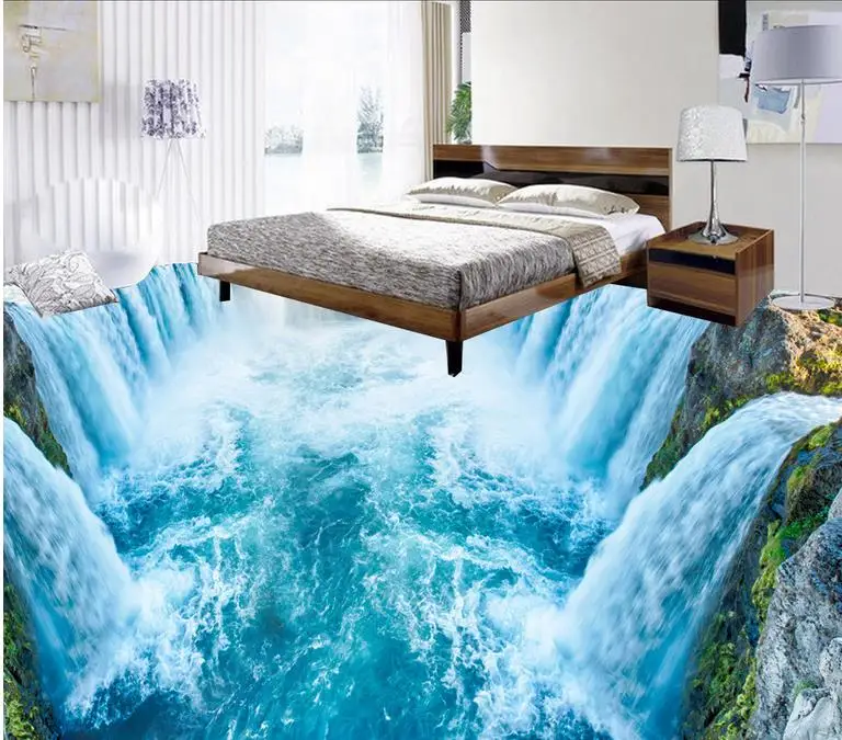 Aliexpress.com : Buy Floor wallpaper 3d for bathrooms 3D waterfall kitchen living room floor 