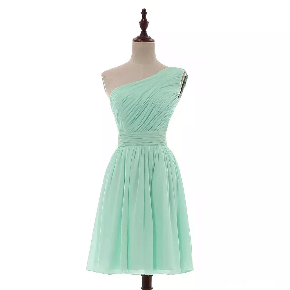 Robe demoiselle d'honneur ходовой шифон 3 с прикольными выражениями ментолово-зеленый Королевское, голубое, розовое бледно-лиловый бордовый orange короткое платье подружки невесты на свадьбу - Цвет: Mint Green