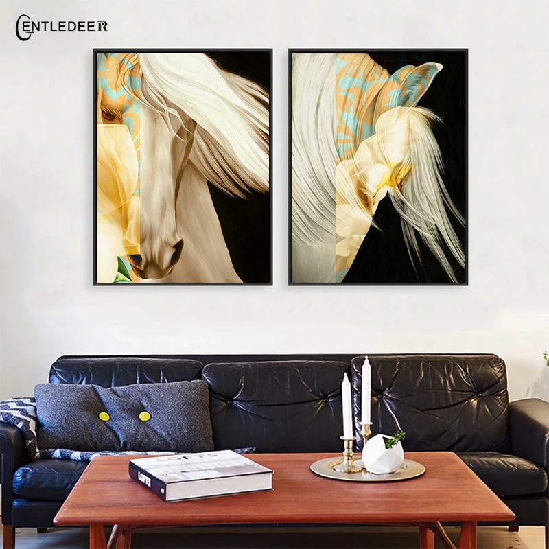 Watercolour The Horse Head Prints Posters Wall Art Canvas Painting Pictures Home Decoration