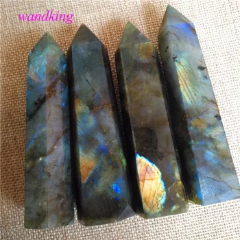 

(9-10cm)polishing labradorite quartz crystal wand divination wand photography decoration wand Holiday gifts arbol de navidad