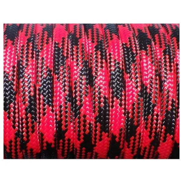 550 Paracord 7 الداخلية السواحل مل المواصفات النوع الثالث Bushcraft بقاء الحبل حبل ، 100 FT الأسود + الأحمر (#126)