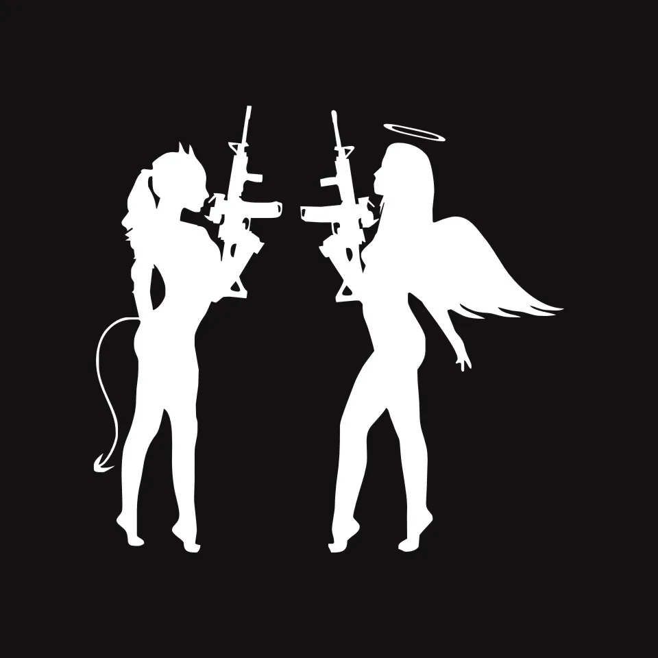Cunymagos Sexy Angel Face Devil Girl Car Stickers Vinyl Decals Covering The Body BlackSilver Car Styling Car Decal Stickers 17.316 (6)